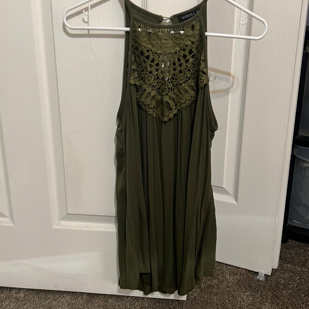 Crochet accent blouse